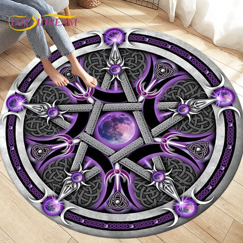 Cartoon Cardcaptor Sakura Magic Circle Area Rug,Round Carpets Rug for Living Room Children's Room,Kids Play Non-slip Floor Mats