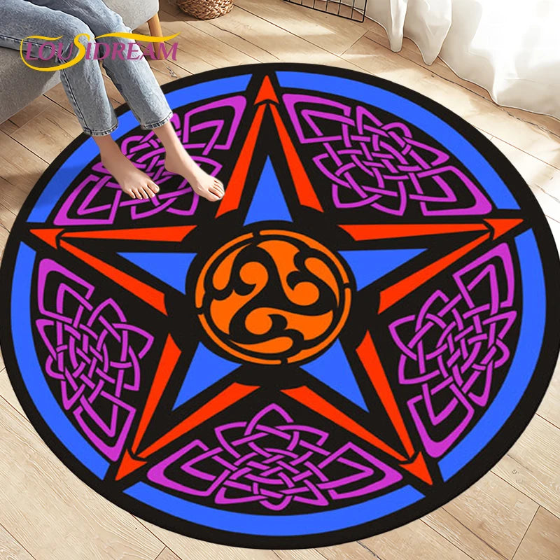 Cartoon Cardcaptor Sakura Magic Circle Area Rug,Round Carpets Rug for Living Room Children's Room,Kids Play Non-slip Floor Mats