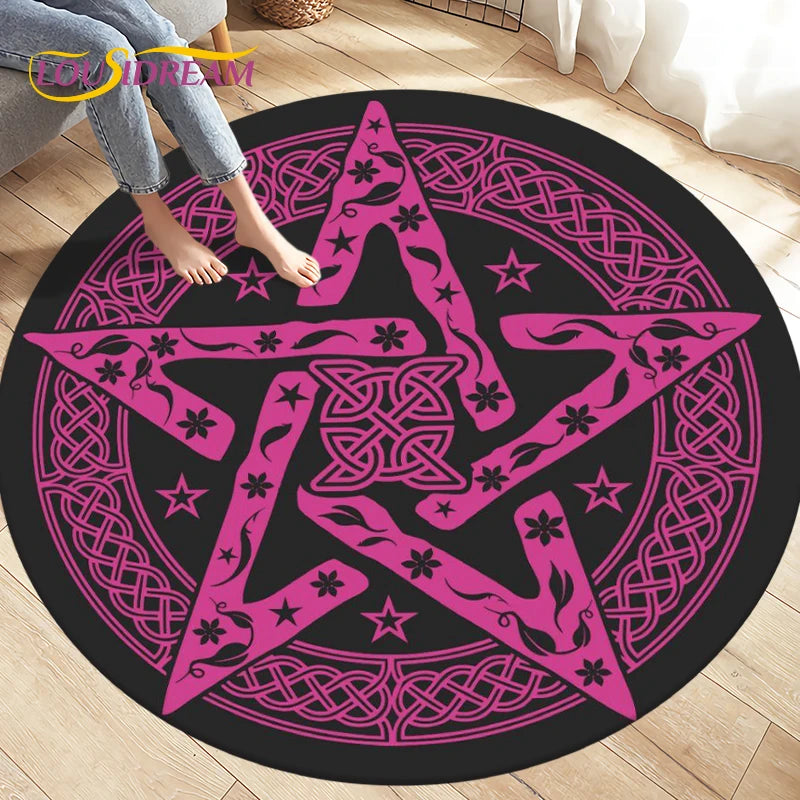 Cartoon Cardcaptor Sakura Magic Circle Area Rug,Round Carpets Rug for Living Room Children's Room,Kids Play Non-slip Floor Mats