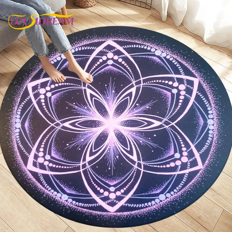 Cartoon Cardcaptor Sakura Magic Circle Area Rug,Round Carpets Rug for Living Room Children's Room,Kids Play Non-slip Floor Mats