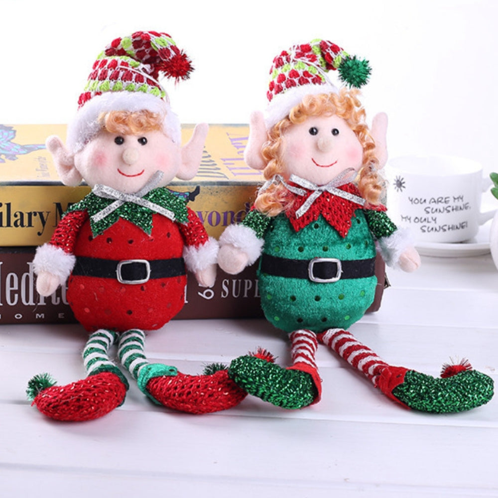 Cartoon Elf Doll Christmas  Tree Pendants Window Decoration