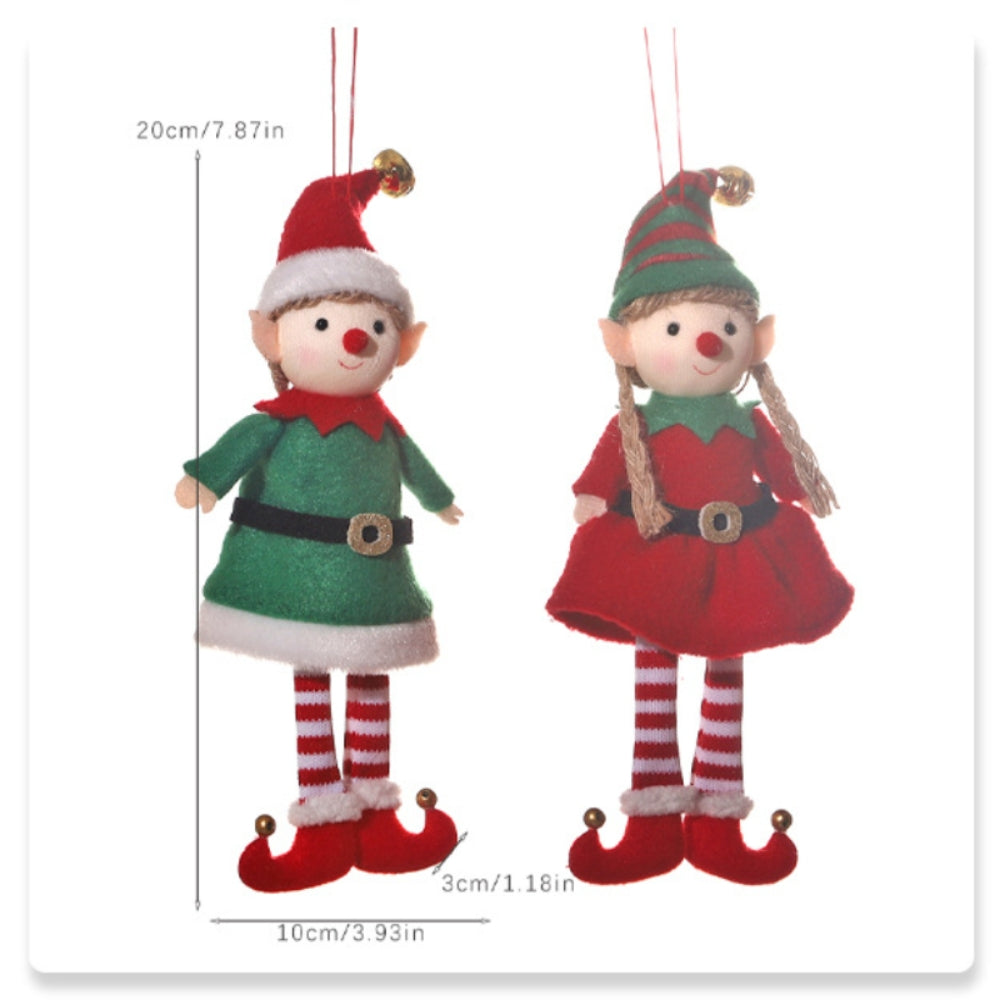 Cartoon Elf Doll Christmas  Tree Pendants Window Decoration