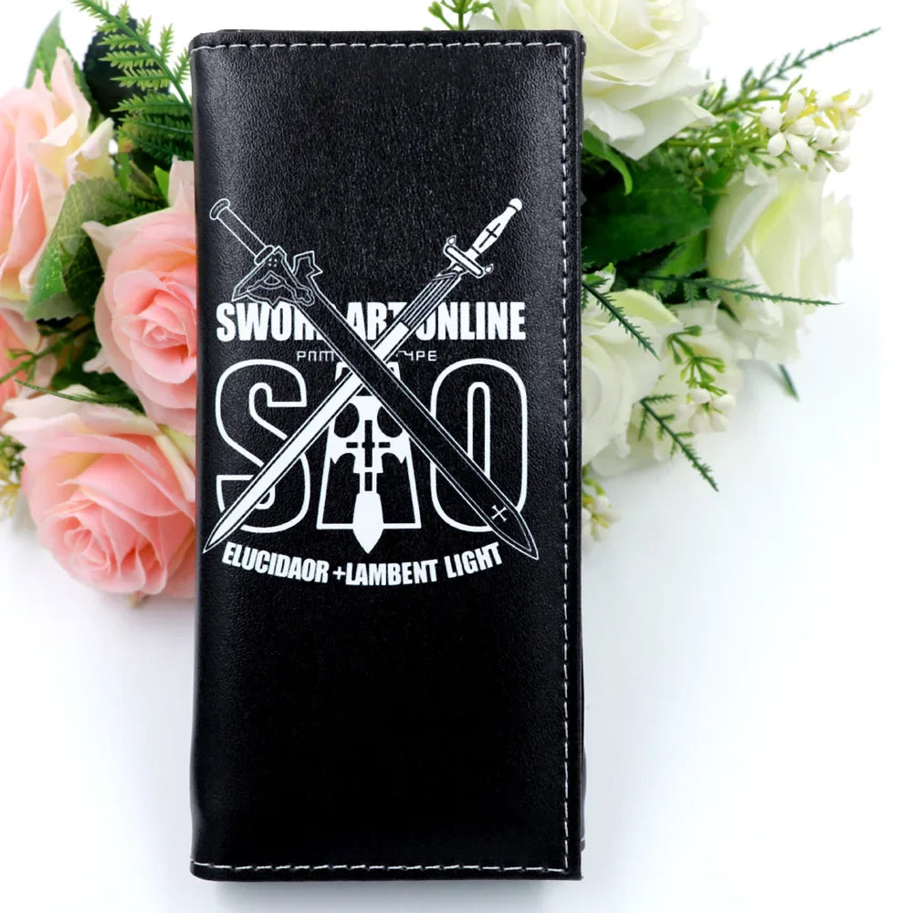 Cartoon Sword Art Online SAO Kirito Men's Wallets Yuuki Asuna Women Card Holders Purse