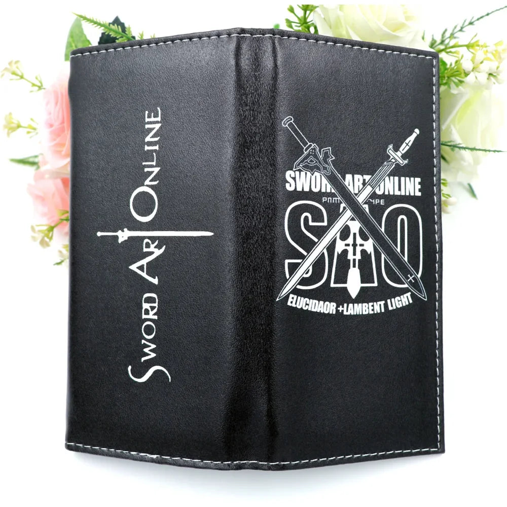 Cartoon Sword Art Online SAO Kirito Men's Wallets Yuuki Asuna Women Card Holders Purse