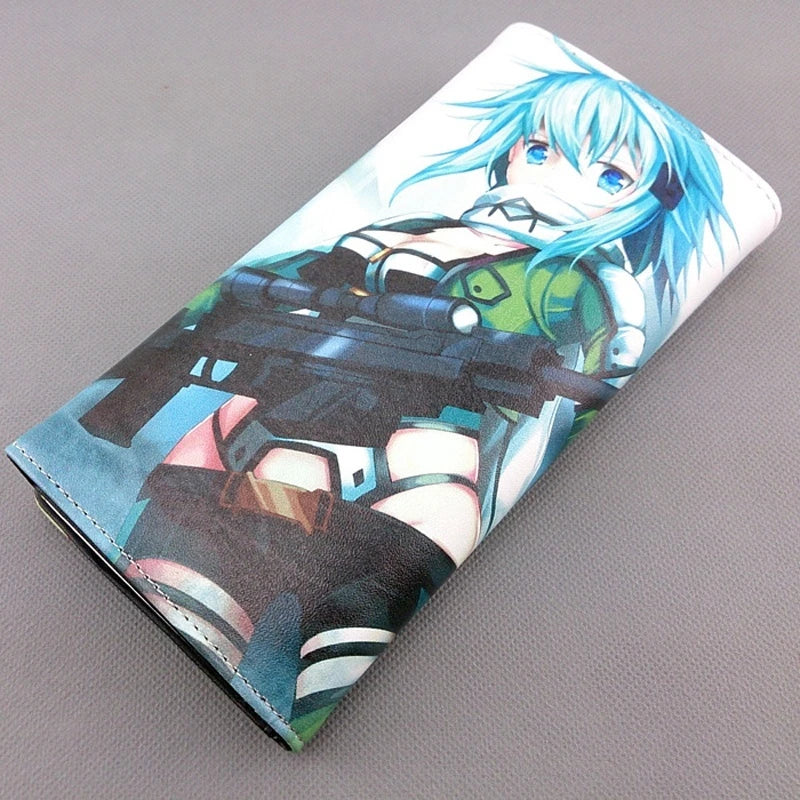 Cartoon Sword Art Online SAO Kirito Men's Wallets Yuuki Asuna Women Card Holders Purse