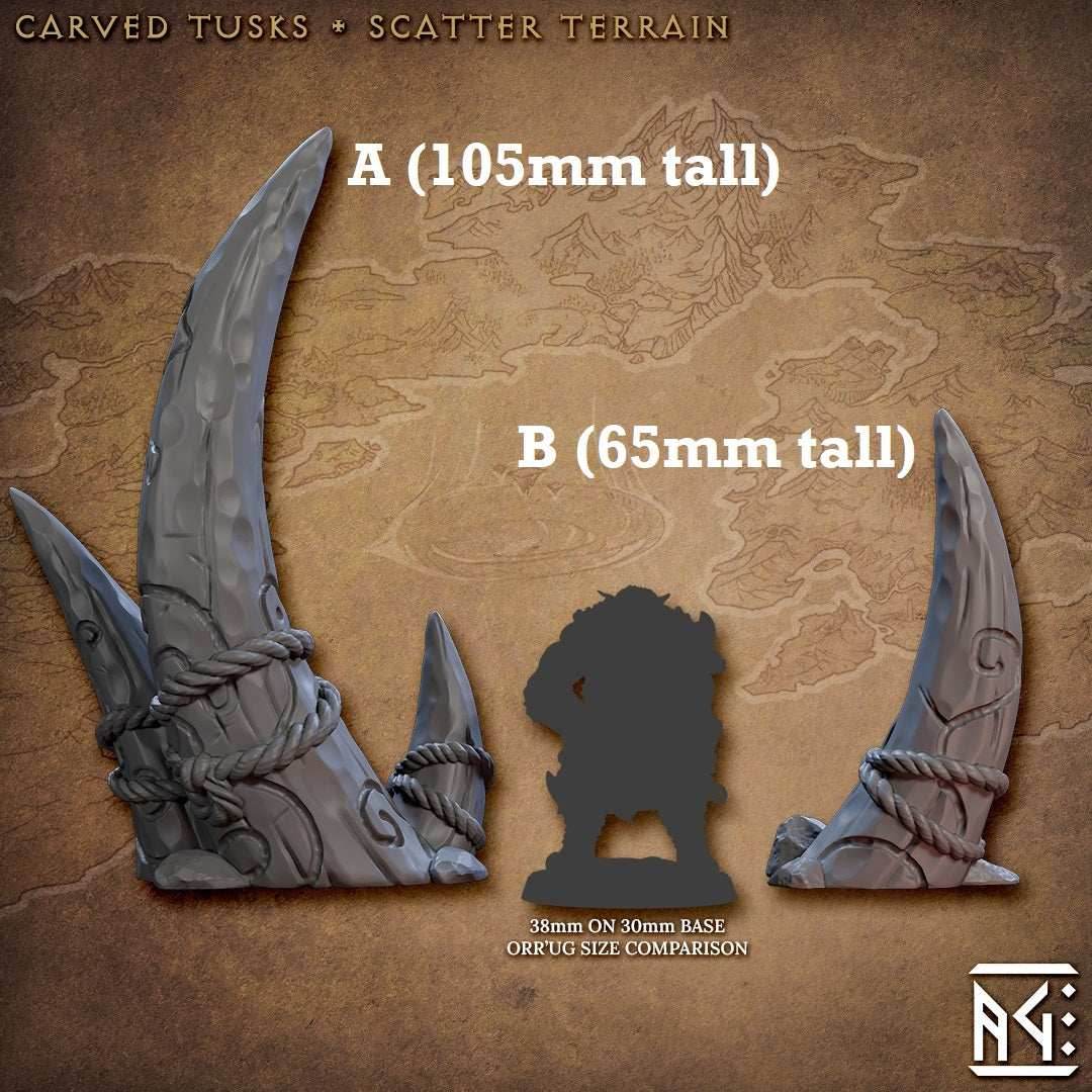 Carved Tusks (Scatter Terrain) - A - Taller Tusk (105mm Tall)