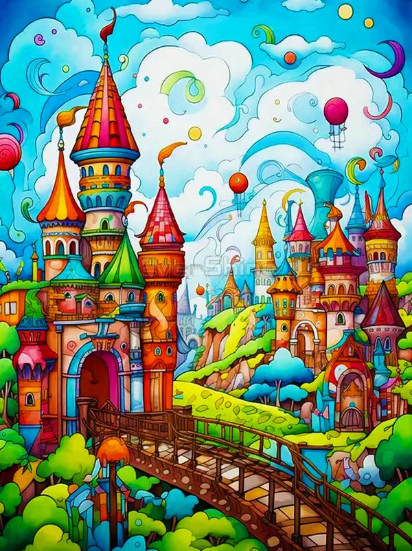 Castle Diamond Painting Fairy Dust AB Display Novelty 2024 Embroidery Scenery Art Full Square Round Drill Mosaic Cartoon Decor