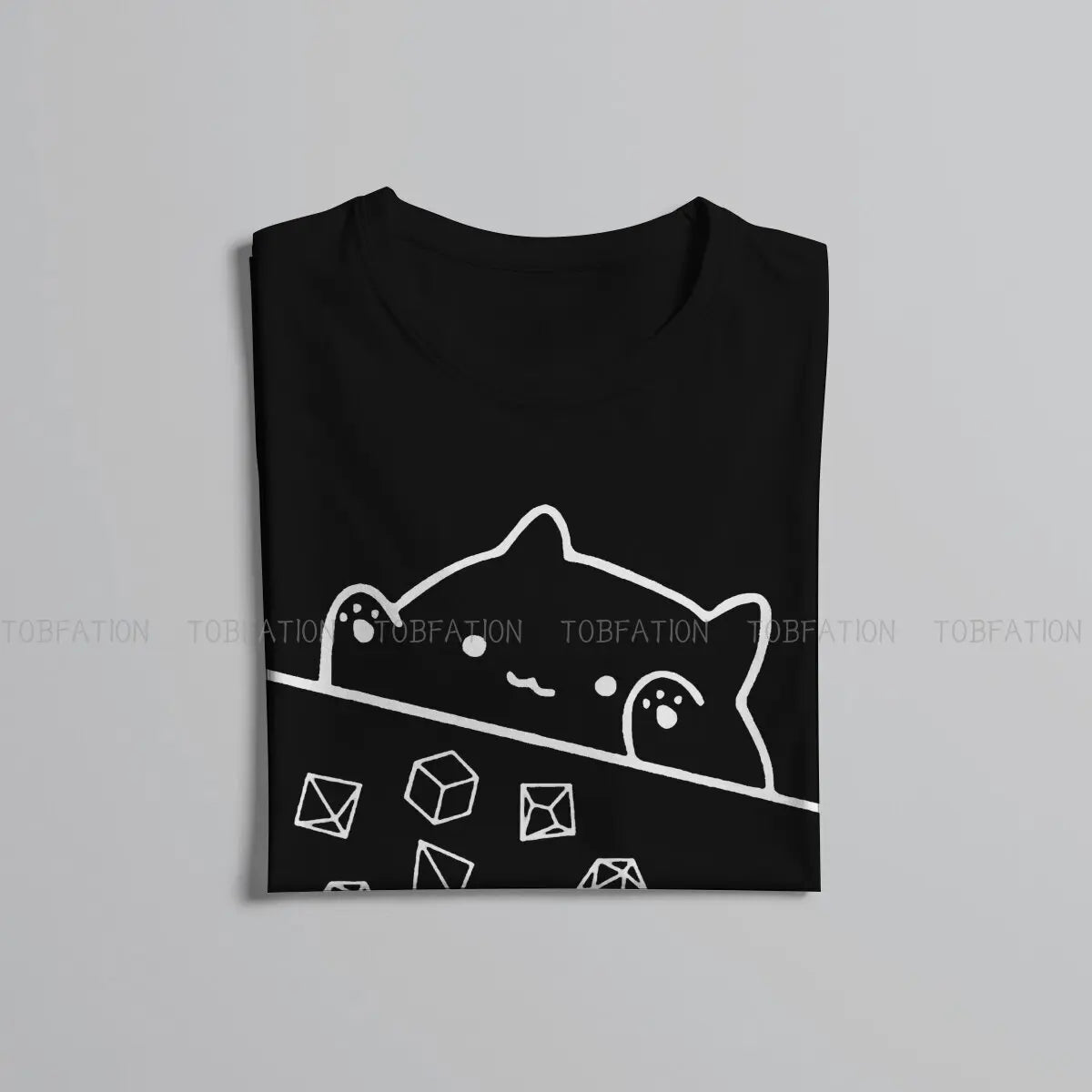 Cat Throwing Dice Harajuku TShirt DnD Creative Streetwear Leisure T Shirt Men Tee Special Polyester