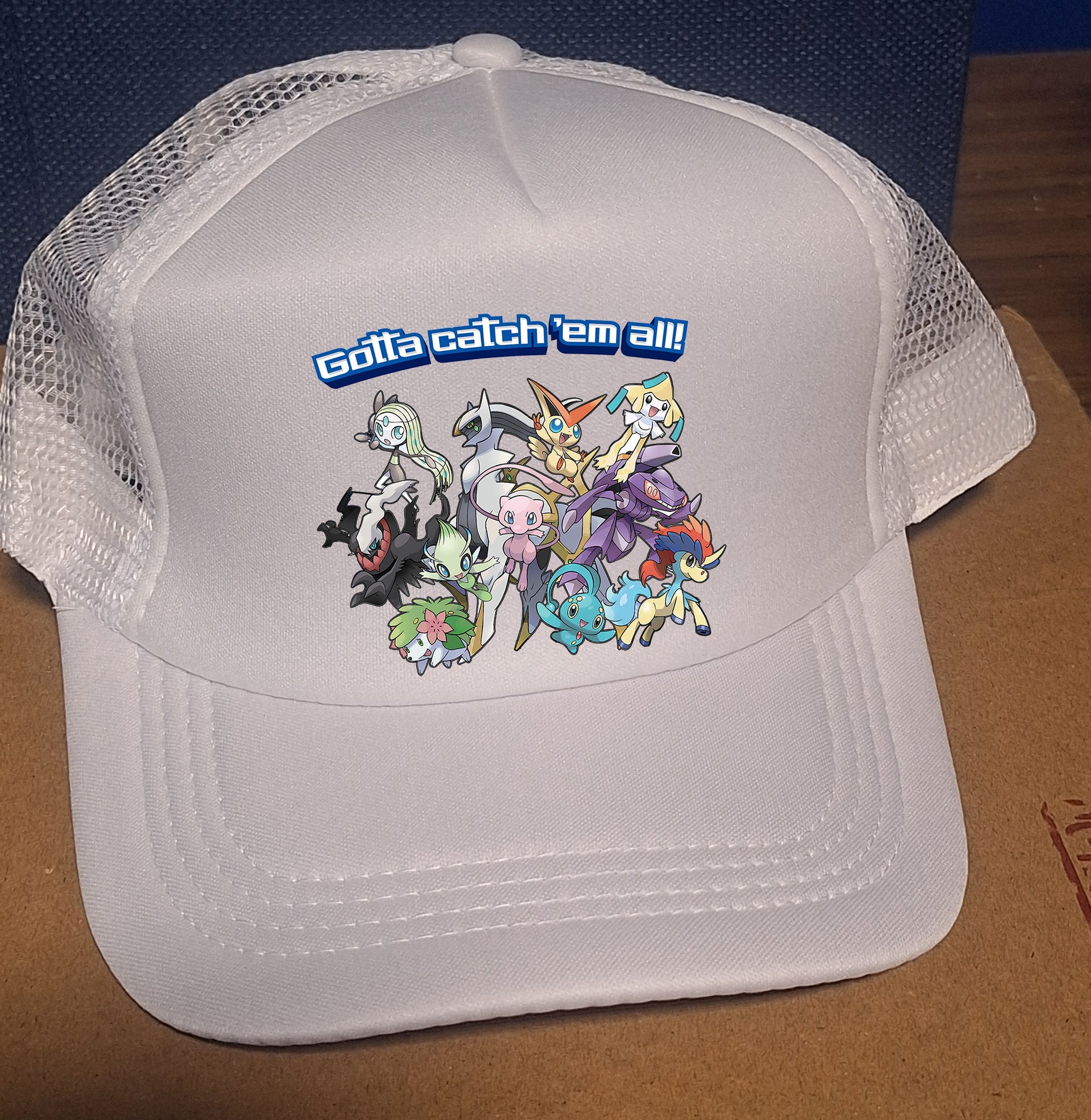 Adjustable Black Trucker Baseball Cap - Gotta Catch 'Em All Pokémon Edition