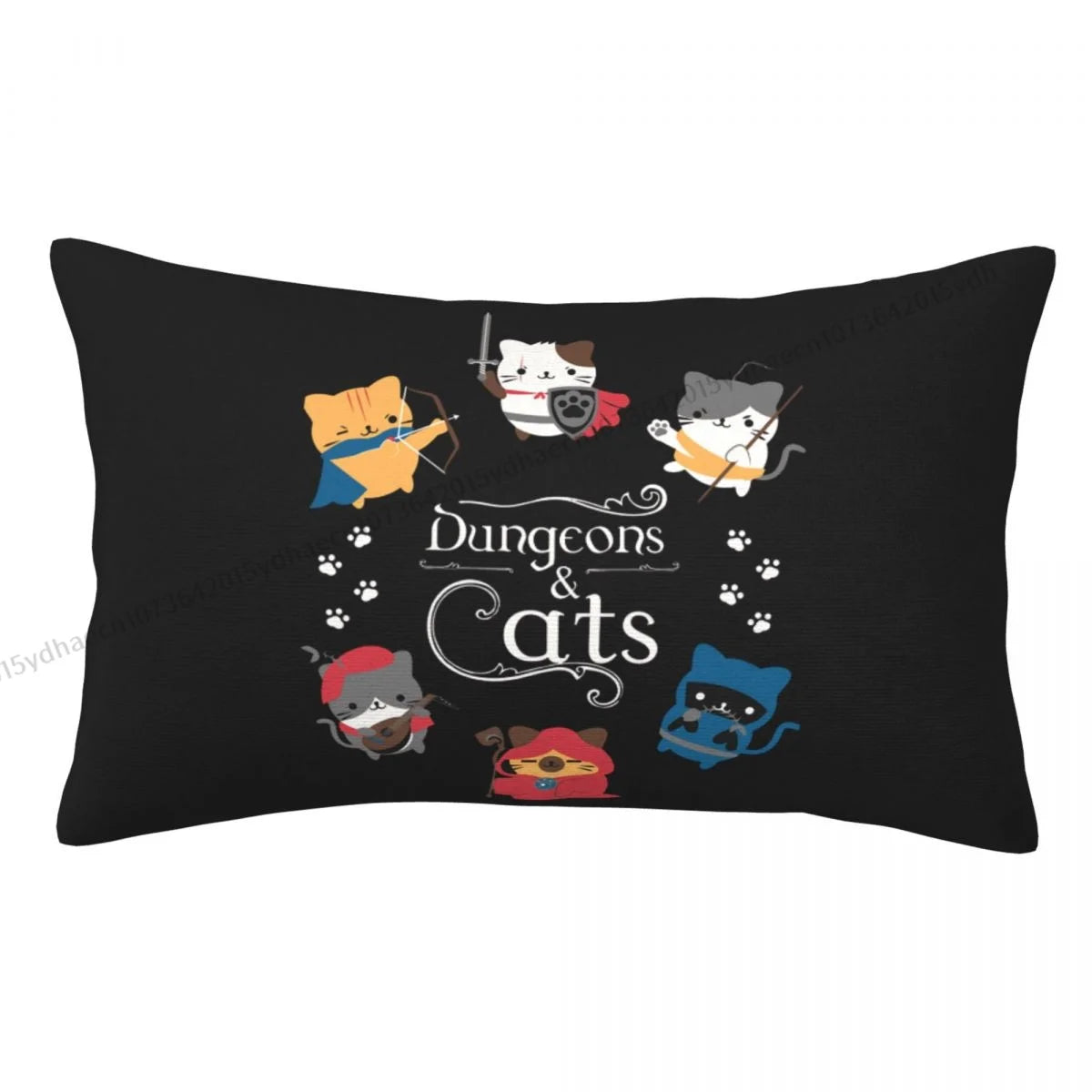 Cats Fight Pillow Case DND Game Cushion Covers Home Sofa Chair Decorative Backpack Covers