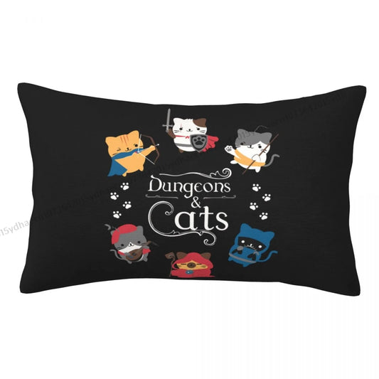 Cats Fight Pillow Case DND Game Cushion Covers Home Sofa Chair Decorative Backpack Covers