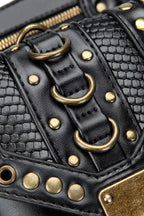 Steampunk Rivet Decor Multipurpose Crossbody Bag