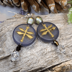 Pearl Dragonfly Earrings - 