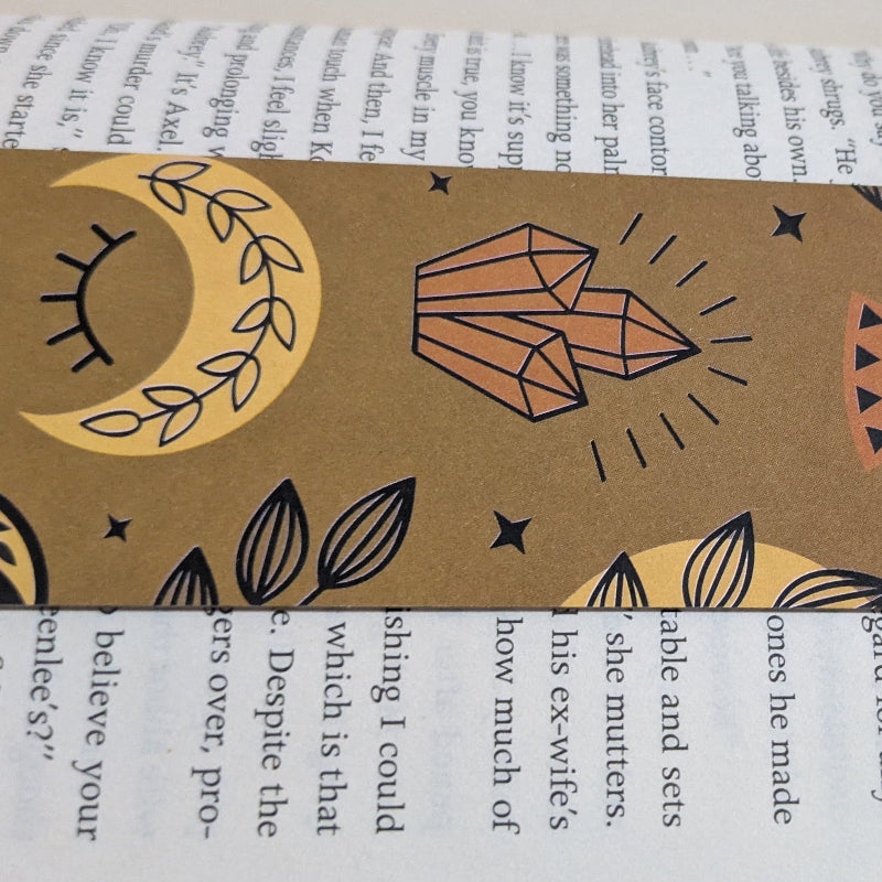 Celestial Moth Sigil Kraft Bookmark Printed Art Object
