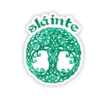 Celtic Tree of Life Sticker with "Sláinte" Blessing