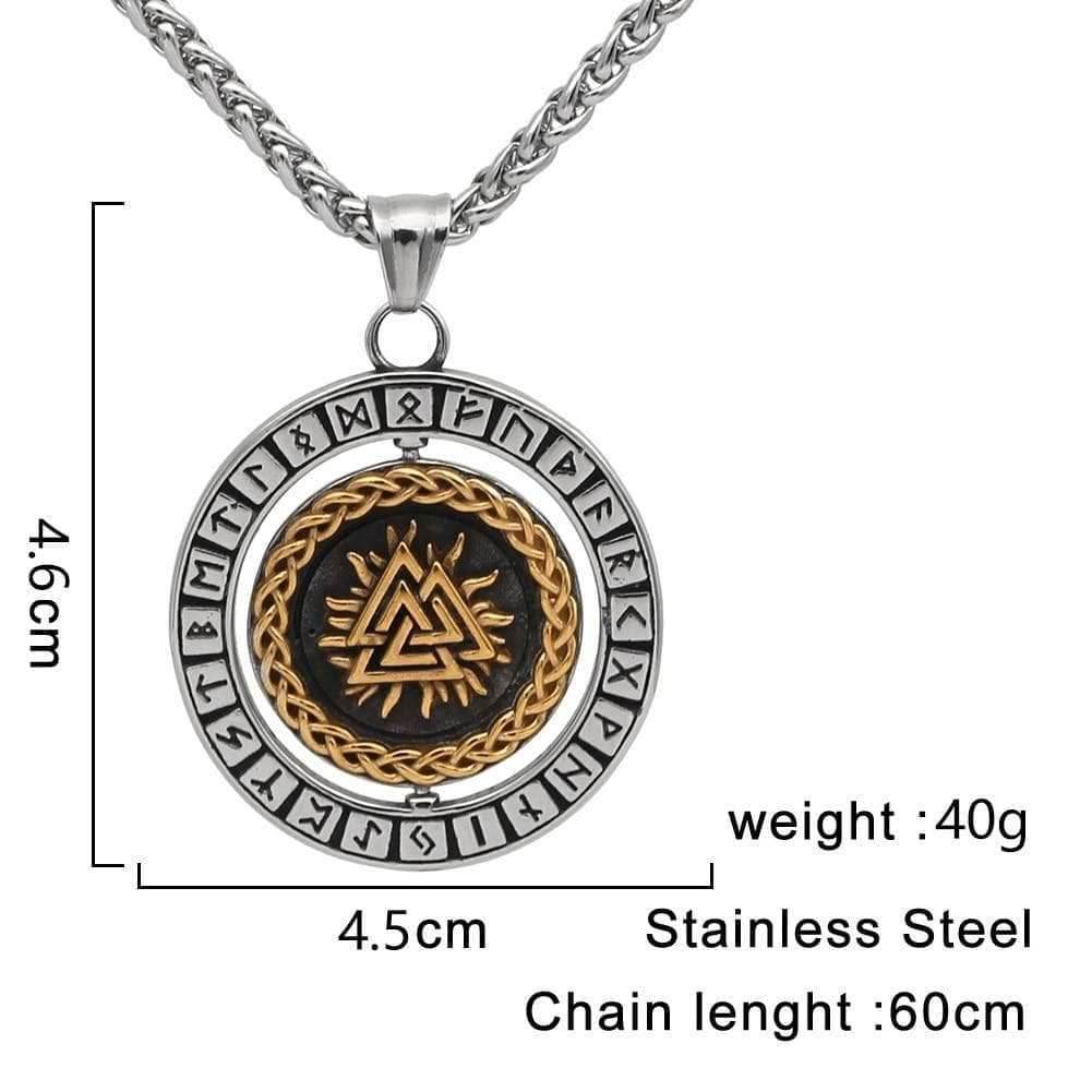 Vikings Valknut Runes Stainless Steel Necklace - 