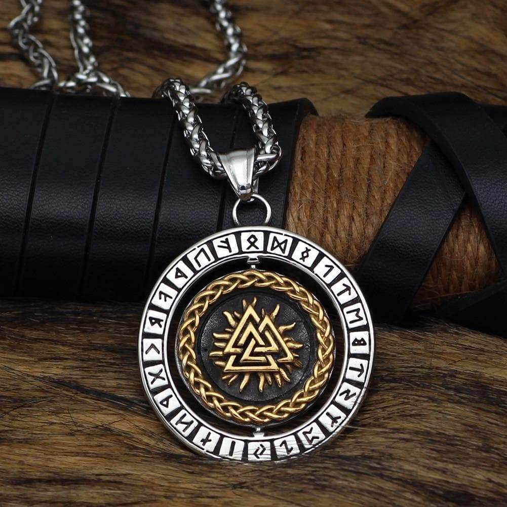 Vikings Valknut Runes Stainless Steel Necklace - 