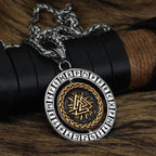 Vikings Valknut Runes Stainless Steel Necklace - 