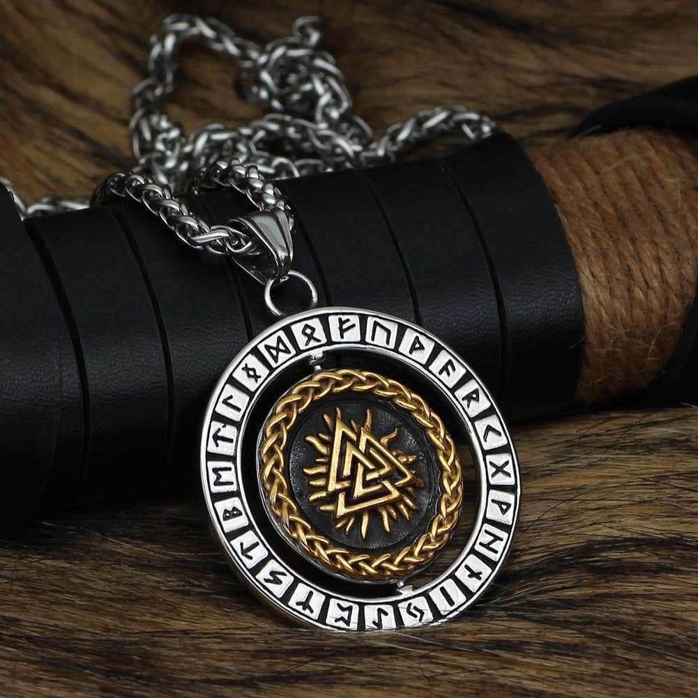 Vikings Valknut Runes Stainless Steel Necklace - 
