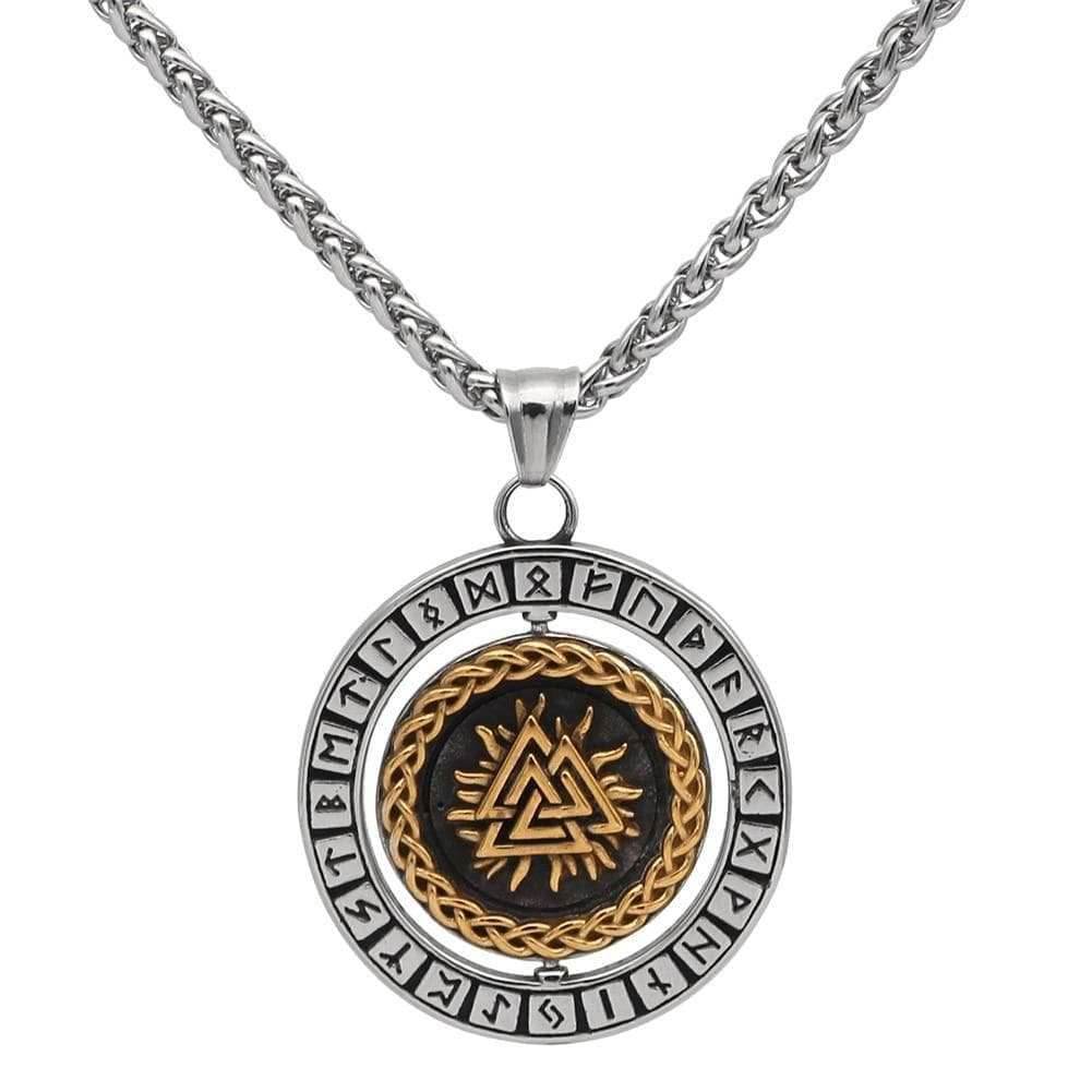 Vikings Valknut Runes Stainless Steel Necklace - 