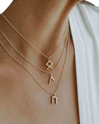 Viking Runes Tunic Stainless Steel Gold Necklaces - 24 Runes Set