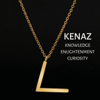 Viking Runes Tunic Stainless Steel Gold Necklaces - KENAZ
