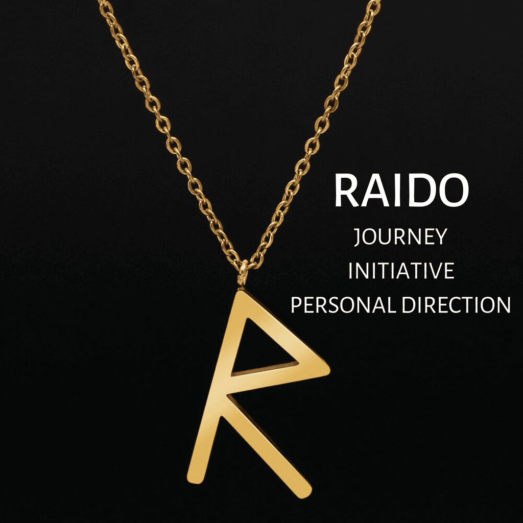 Viking Runes Tunic Stainless Steel Gold Necklaces - RAIDO