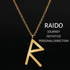 Viking Runes Tunic Stainless Steel Gold Necklaces - RAIDO