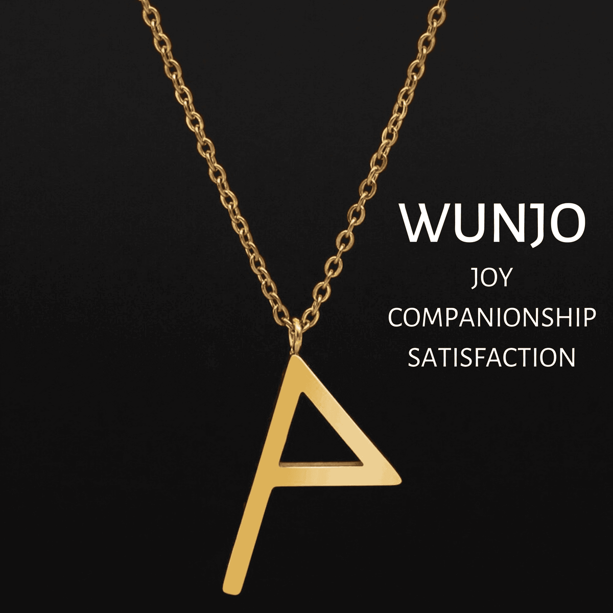 Viking Runes Tunic Stainless Steel Gold Necklaces - WUNJO