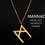 Viking Runes Tunic Stainless Steel Gold Necklaces - MANNAZ