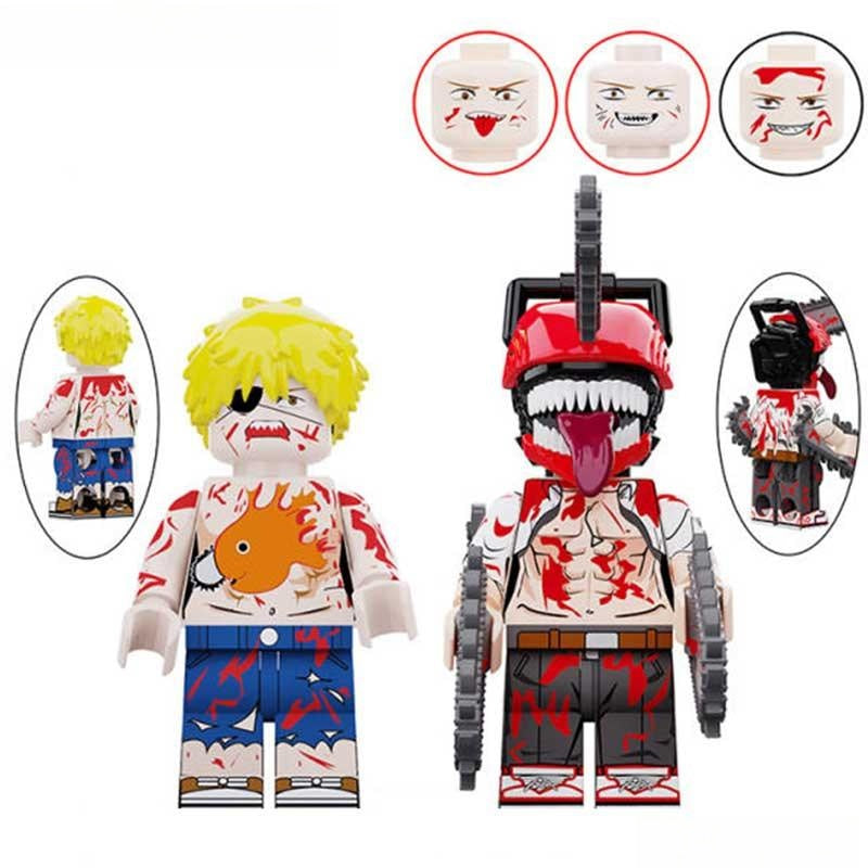 Chainsaw Man Denji set of 2 Lego Anime Minifigures