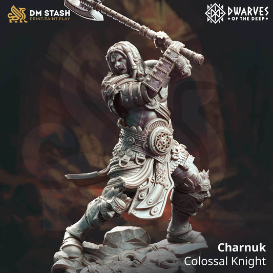 Charnuk, Colossal Knight (Male Half-Giant Barbarian) - 32mm Scale