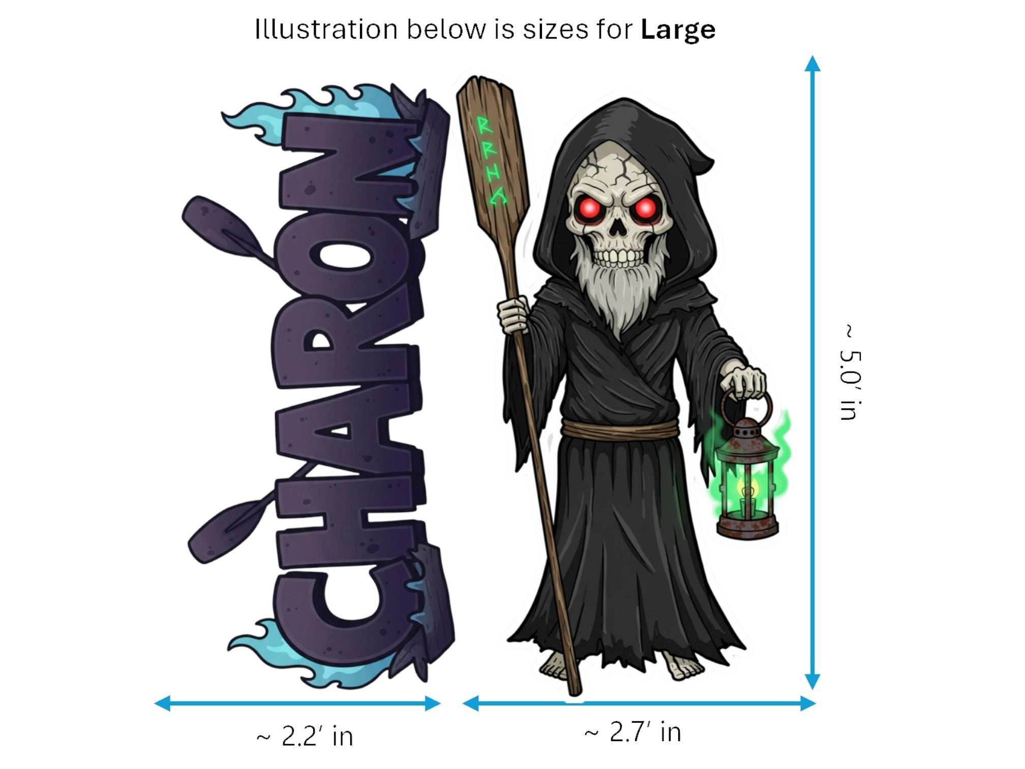 Charon Sticker and Magnet – Porthmeus Mythkins™ – Ferryman of the Underworld | Waterproof & UV-Proof - Sticker / Large