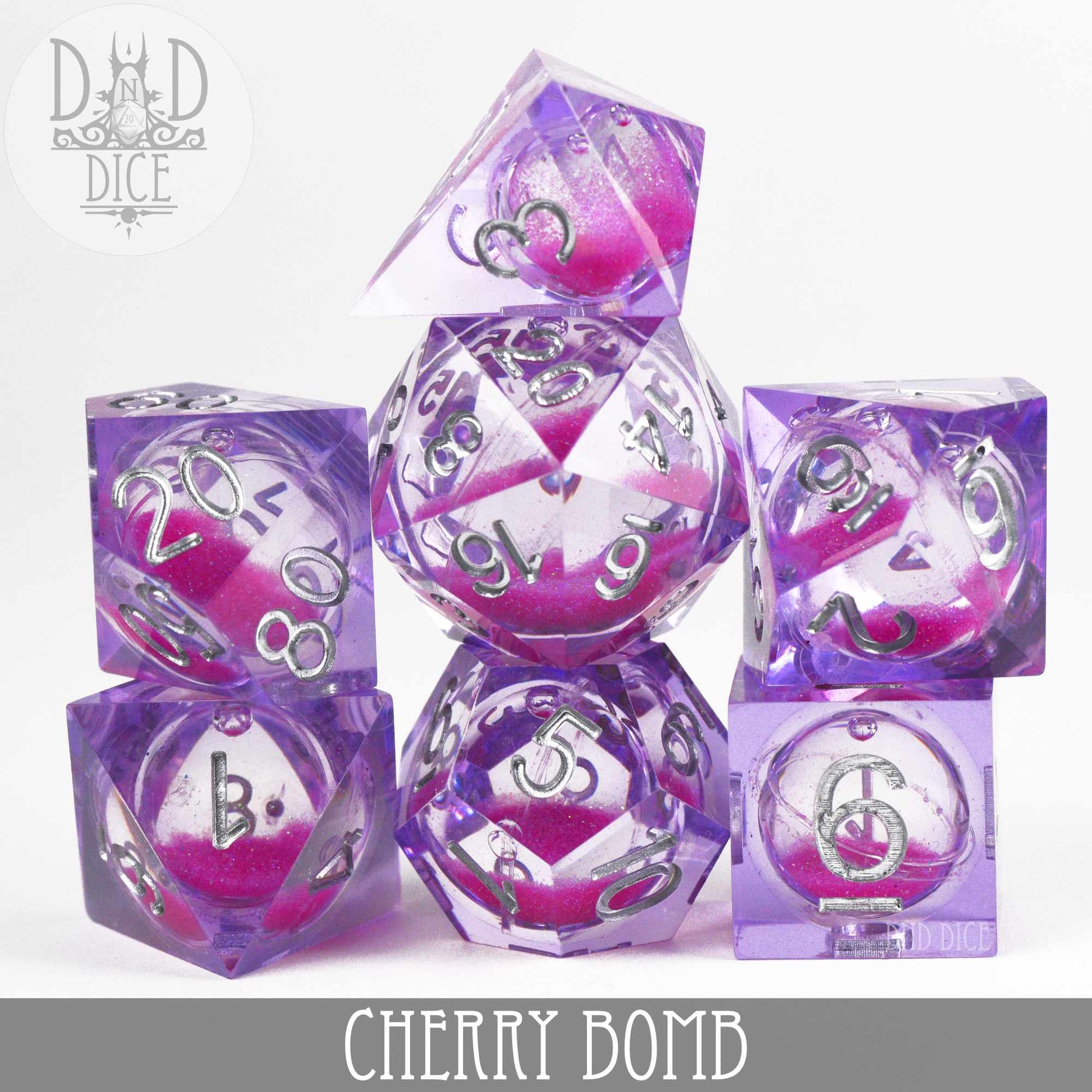 Cherry Bomb Liquid Core Dice Set