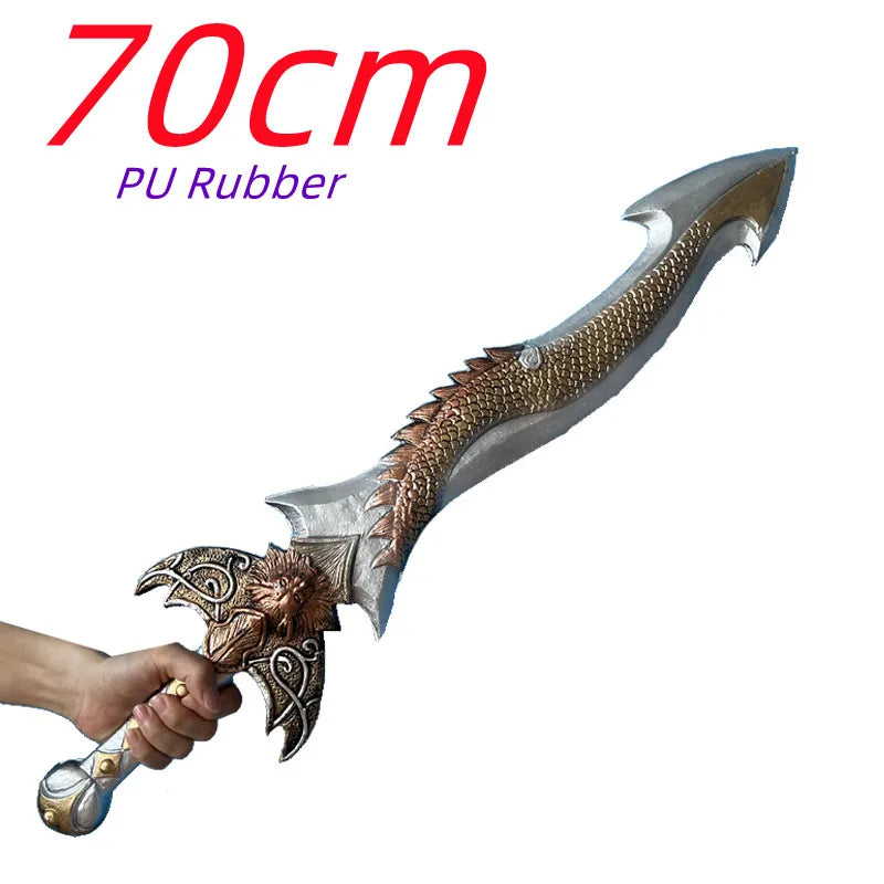 Chinese Style Cosplay Golden Dragon Sword Knights Knife Sword Prop Role Cos Protector Ghost Knife Sword PU Weapon Model Toy Gift