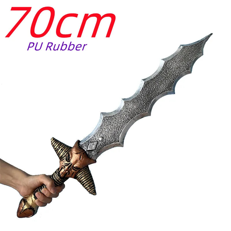 Chinese Style Cosplay Golden Dragon Sword Knights Knife Sword Prop Role Cos Protector Ghost Knife Sword PU Weapon Model Toy Gift