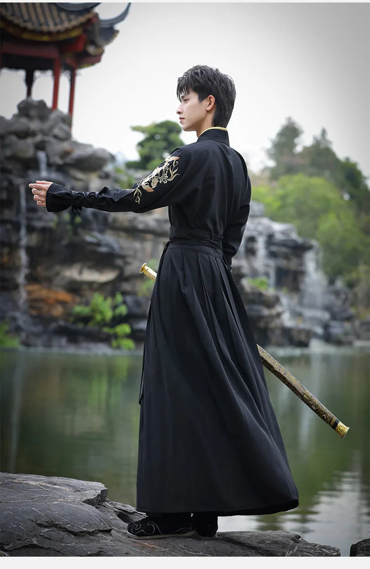 Chinese Traditional Hanfu Dress Man Han Dynasty Costume Ancient Swordsman Clothing Male Kimono Tang Suit Halloween Cosplay Hanfu