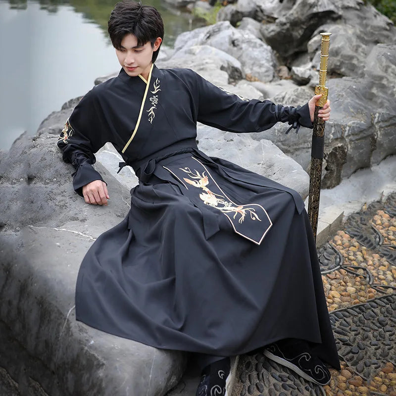 Chinese Traditional Hanfu Dress Man Han Dynasty Costume Ancient Swordsman Clothing Male Kimono Tang Suit Halloween Cosplay Hanfu