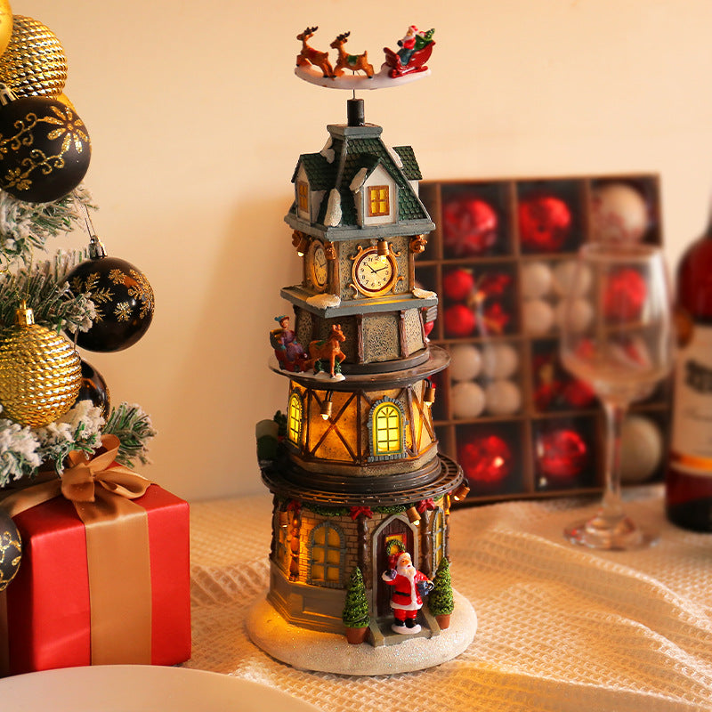 Christmas gift, Christmas luminous rotating music box, children's birthday night light