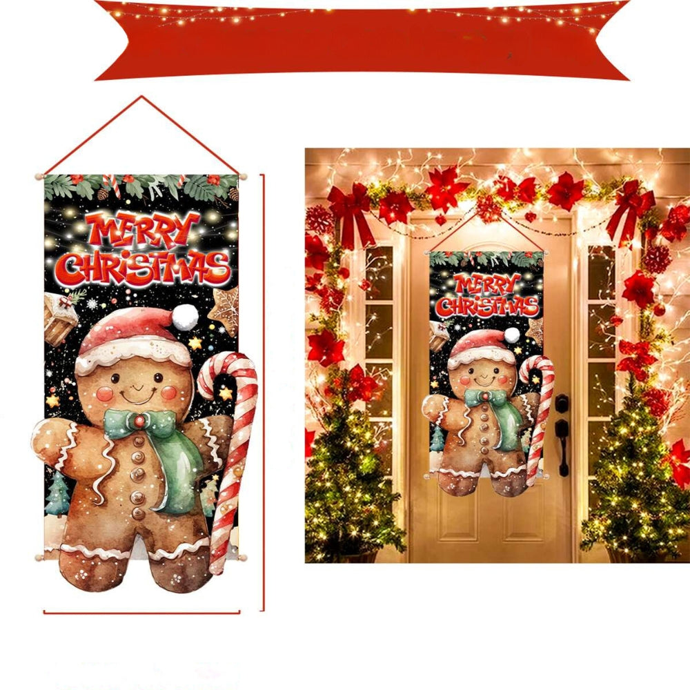 Christmas Hanging Flag Porch Door Banner