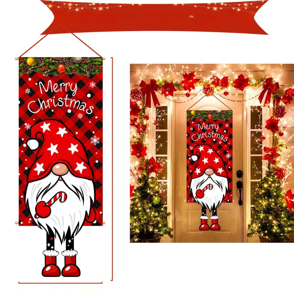 Christmas Hanging Flag Porch Door Banner