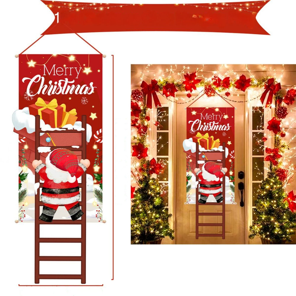 Christmas Hanging Flag Porch Door Banner