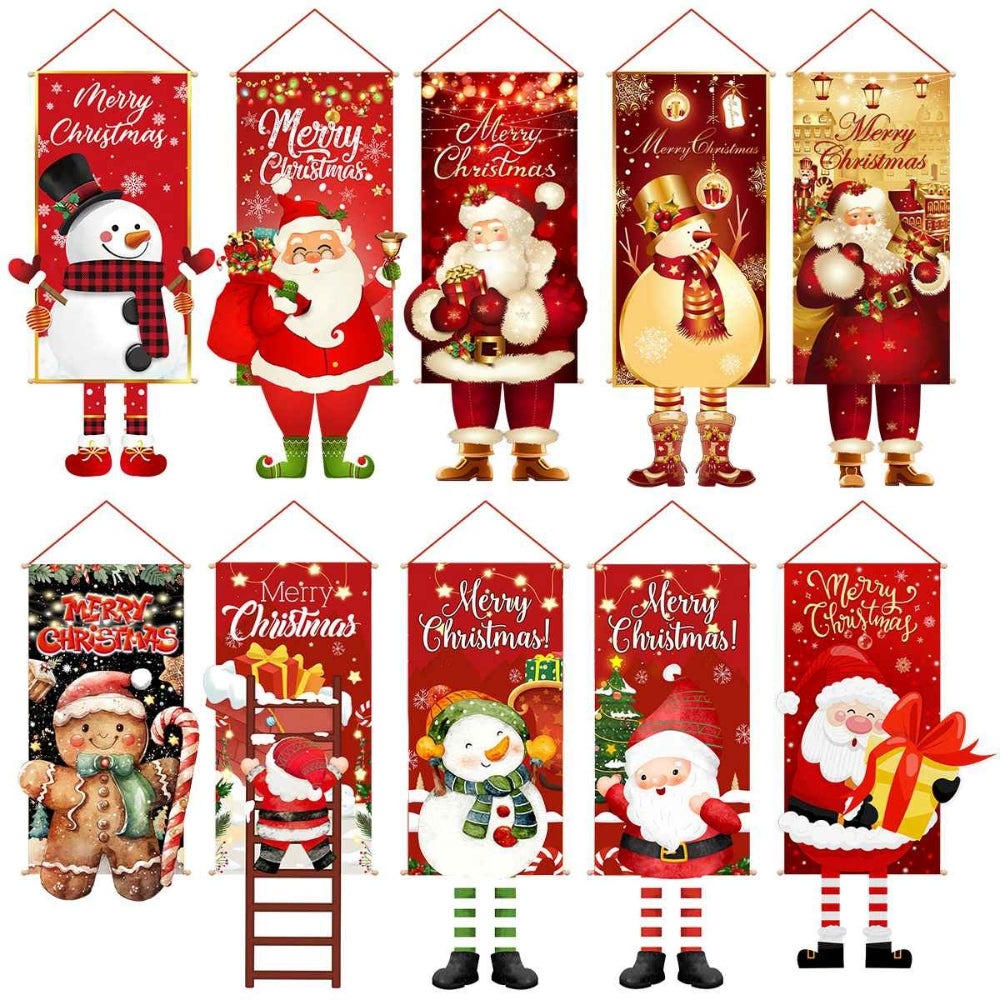 Christmas Hanging Flag Porch Door Banner