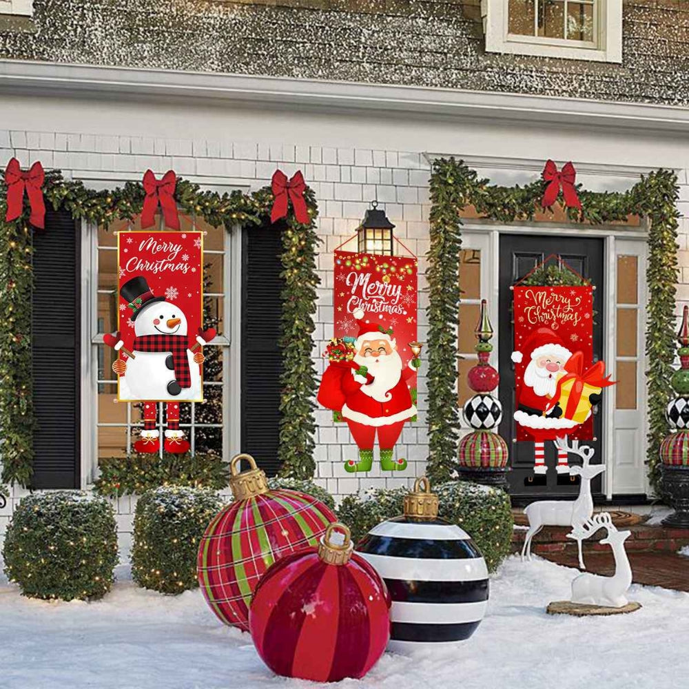 Christmas Hanging Flag Porch Door Banner