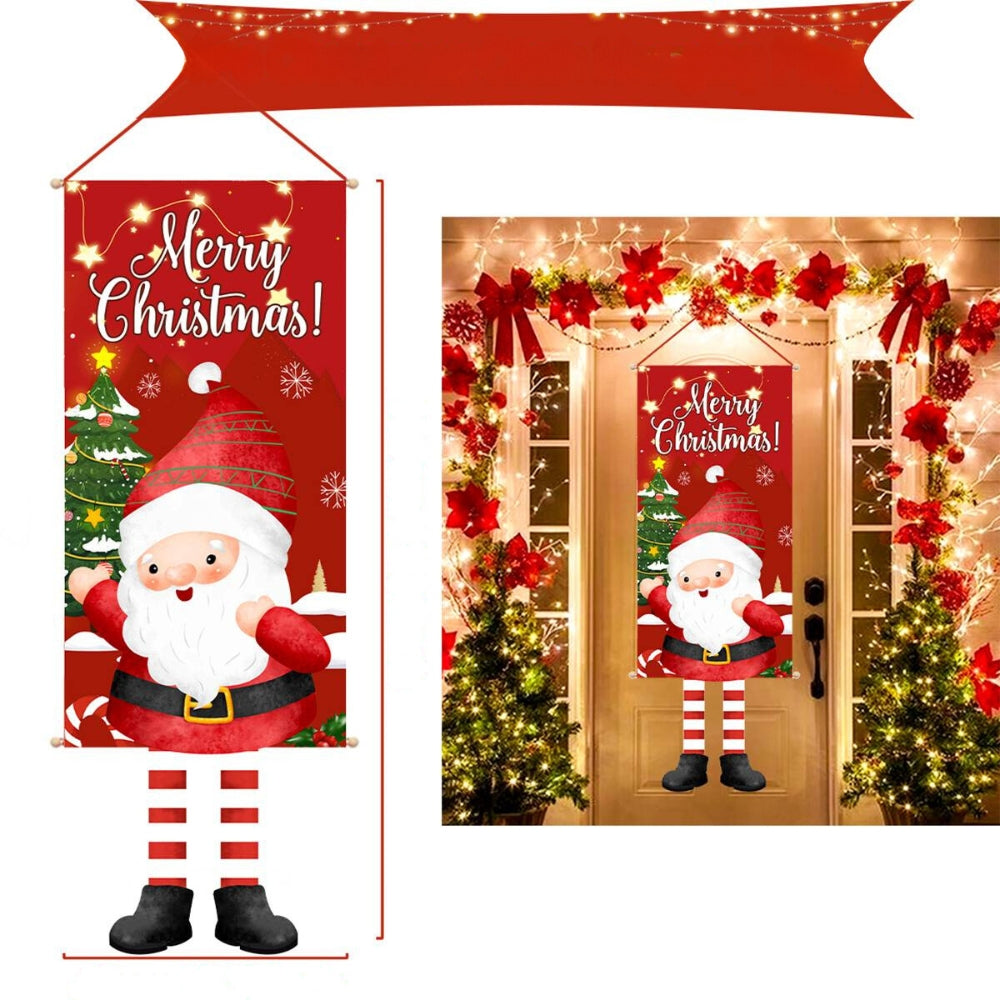 Christmas Hanging Flag Porch Door Banner