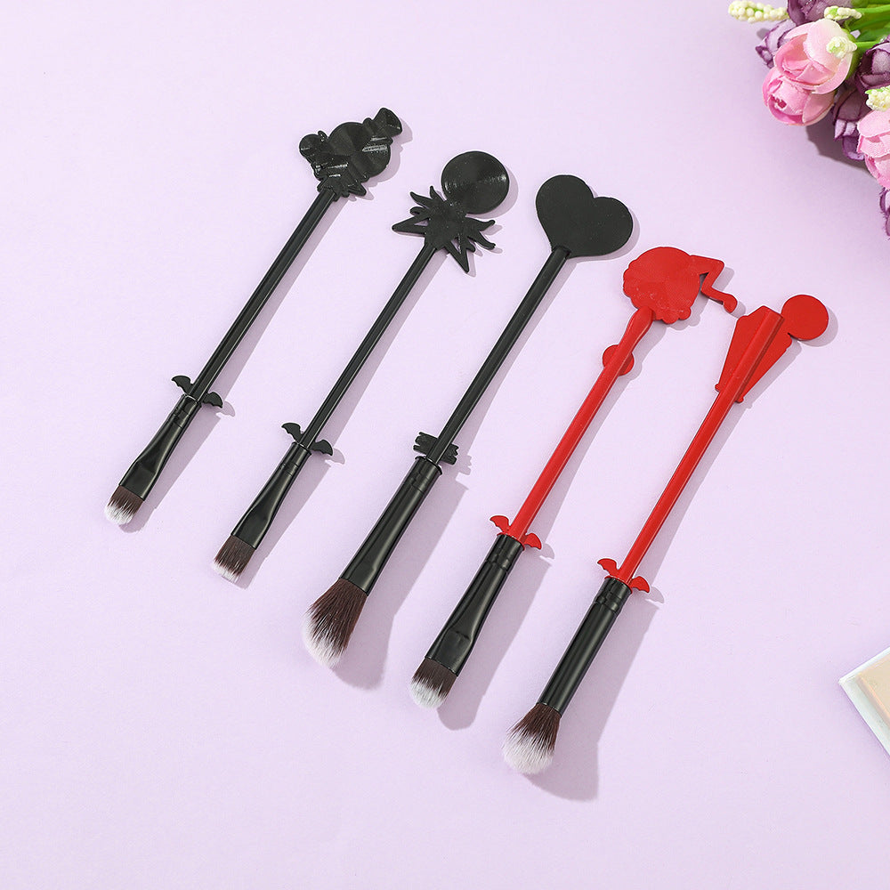 Christmas Horror Night Jack Skull Bridal Makeup Brush Metal Handle Eyeshadow Brush Halloween Gift Christmas Makeup