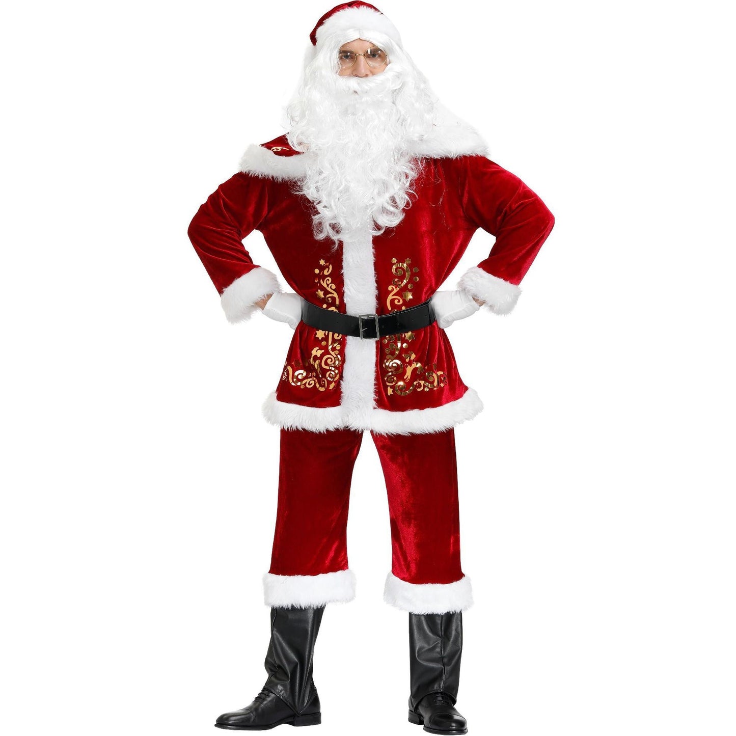 Christmas Santa Claus Costume Printed Christmas Suit