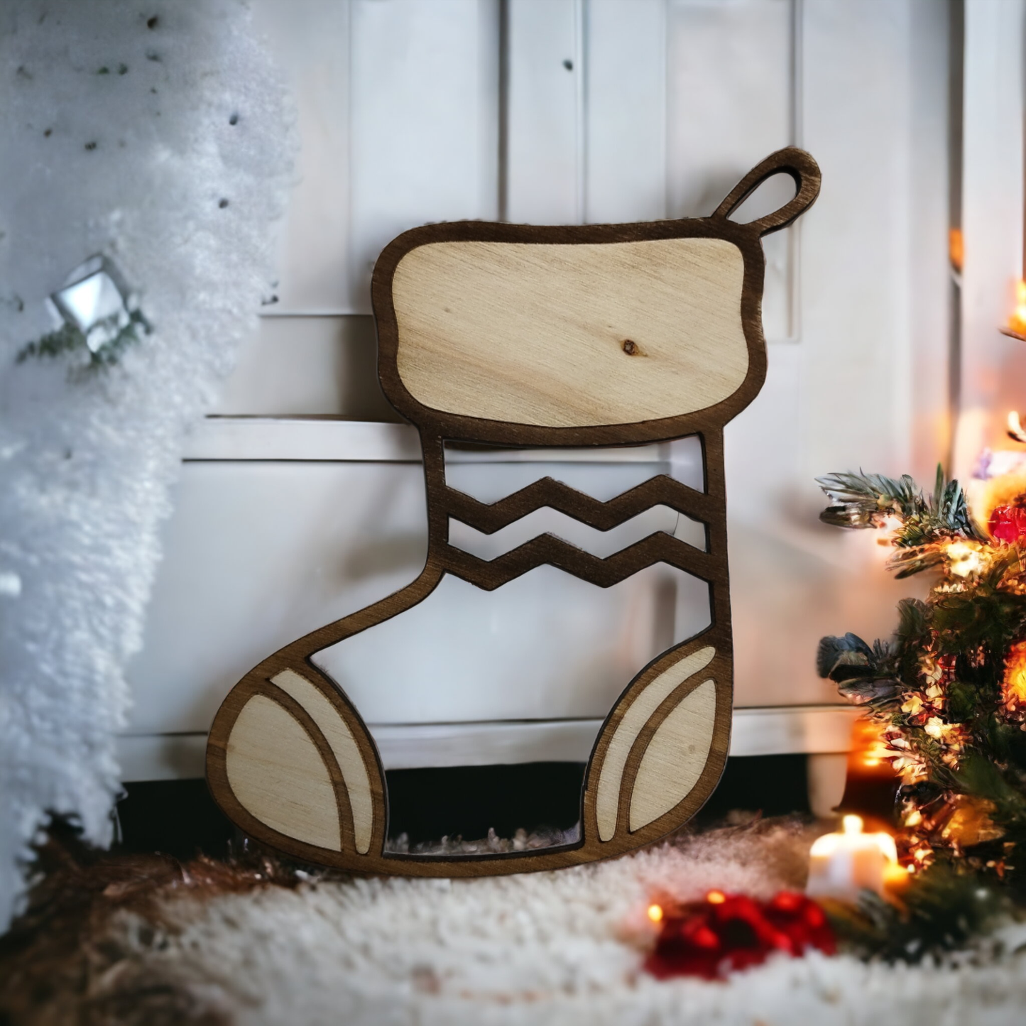 Christmas Socks Wooden Christmas Decoration