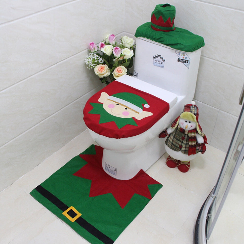 Christmas Toilet Seat Covers Creative Santa Claus Bathroom Mat