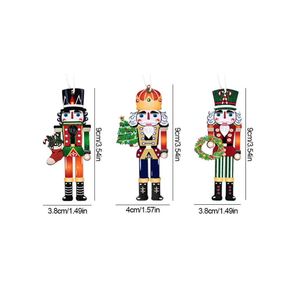 Christmas Wooden Ornaments Nutcracker Soldier Xmas Tree Hanging Pendant